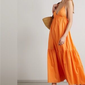 Faithfull the Brand Vibrant Orange Maxi Dress